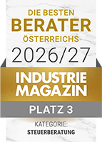 TPA Steuerberatung – Platz 3 in der Kategorie Steuerberatung bei „Die besten Berater Österreichs“ 2026/27 des Industrie Magazins